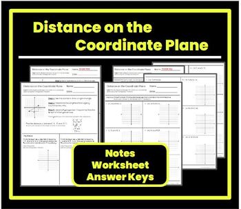 Preview of Distance on the Coordinate Plane | 8.G.8 | Notes & Worksheet | Key Included