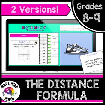 Preview of Distance on the Coordinate Plane Activity Distance Formula & Pythagorean Theorem