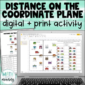 Preview of Distance on the Coordinate Plane Digital and Print Activity