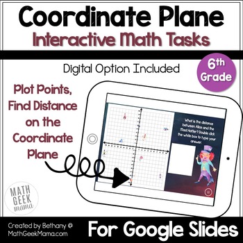 Preview of Distance on the Coordinate Plane - Plot Points - Find Distance - Grade 6 DIGITAL