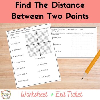 Preview of Distance on the Coordinate Plane Worksheet and Exit Ticket