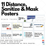 Posters, Signs-Distancing and Mask Reminder 11 Classroom Posters