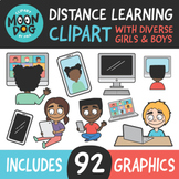 Distance Learning Clipart with Diverse Kids!
