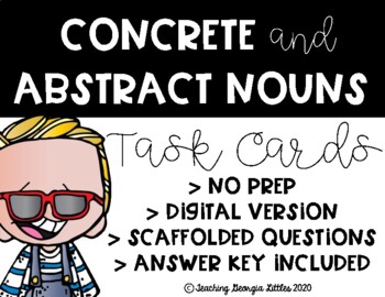 Preview of Distance Learning: Concrete and Abstract Noun Task Cards