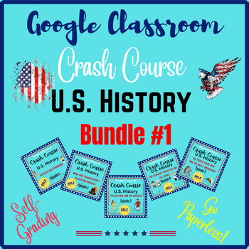 Preview of Distant Learning - Crash Course U.S. History Bundle #1 (Episodes 1-5)