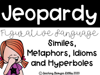 Preview of Distance Learning - EDITABLE PowerPoint Figurative Language Jeopardy Game