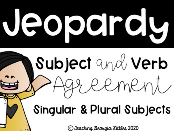 Preview of Distance Learning - EDITABLE PowerPoint Subject and Verb Agreement Jeopardy Game