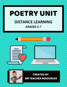 Preview of Distant Learning Poetry Unit Grades 5 - 7 (Digital Version)