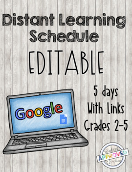 Preview of Distant Learning Schedules EDITABLE- 5 days!