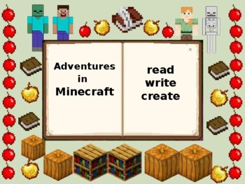 Preview of Distant learning EDITABLE Minecraft Adventures read write create 1st-4th Gr.