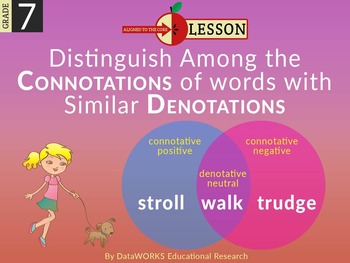 Preview of Distinguish Among the Connotations of Words with Similar Denotations