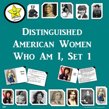 Preview of Distinguished American Women Who Am I, Set 1