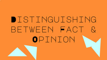 Preview of Distinguishing Between Fact & Opinion Slideshow - Video & Student Practice