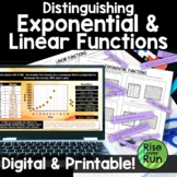 Linear vs Exponential Functions Card Sort Activity
