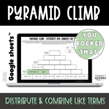 Preview of Distribute and Combine Like Terms | Pyramid Climb