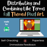 Distributing and Combining Like Terms Pixel Art - Fall and