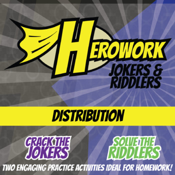 Preview of Distribution Printable Activities - Mystery Pic & Joke Herowork Worksheets
