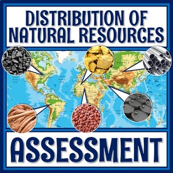 Preview of Uneven Distribution of Natural Resources Quiz Test Assessment MS-ESS3-1