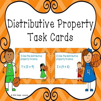 Preview of 3rd Grade Distributive Property of Multiplication Activity Task Cards 3.OA.5