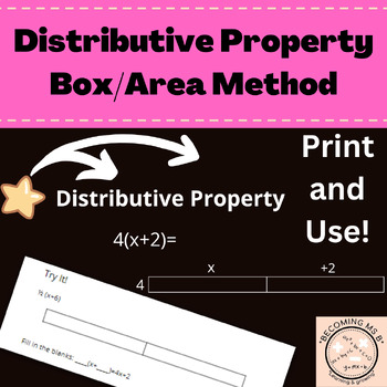 Preview of Distributive Property with Box or Area Model with Easel Activity and Assessment