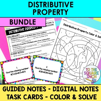 Preview of Distributive Property Notes & Activities | Digital Notes | Task Cards & More