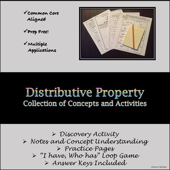Preview of Distributive Property Collection of Concepts