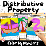 Distributive Property - Color by Numbers Mystery Picture Activity