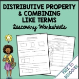 Distributive Property & Combining Like Terms Worksheets