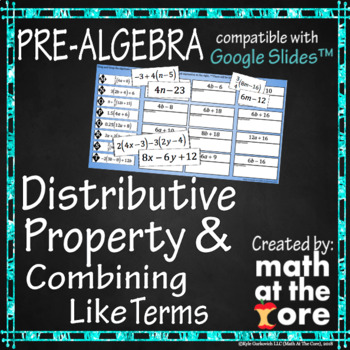 Preview of Distributive Property & Combining Like Terms for Google Slides™