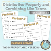 Distributive Property & Combining Like Terms PARTNER ACTIV