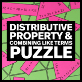 6.EE.A.3 Distributive Property & Combining Like Terms Puzzle