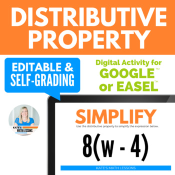 Preview of Distributive Property Digital Activity for Google or Easel