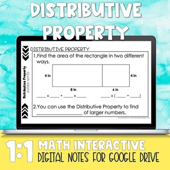Preview of Distributive Property Digital Notes