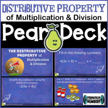 Preview of Distributive Property Digital Activity for Pear Deck/Google Slides