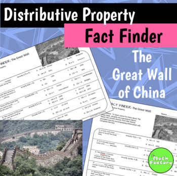 Preview of Distributive Property Fact Finder - The Great Wall of China