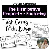 Distributive Property and Factoring Task Cards and Bingo f