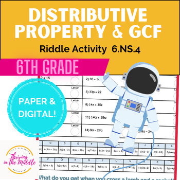 Preview of Distributive Property & GCF - Riddle Activity