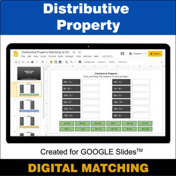 Preview of Distributive Property - Google Slides - Distance Learning - Digital Matching