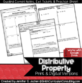 Distributive Property Guided Cornell Notes Printable - Per