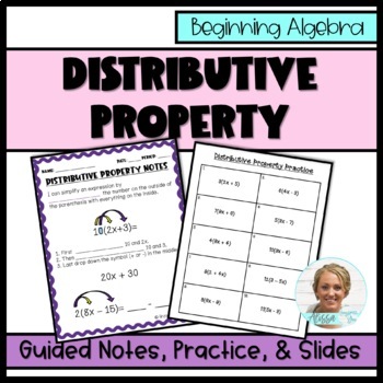 Preview of Distributive Property | Guided Notes & Teacher Slides