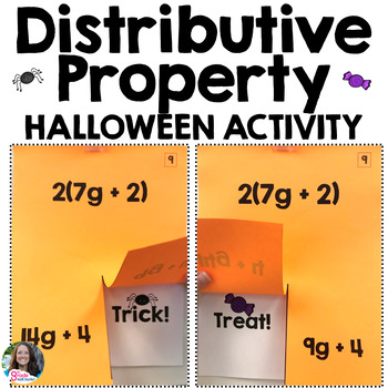 Preview of Distributive Property Halloween Activity TRICK or TREAT Game