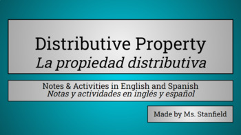 Preview of Distributive Property - La propeidad distributiva (English/ Spanish) Algebra I
