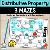 Distributive Property Maze Activity with Integers and Variables