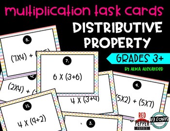 Preview of Distributive Property - Multiplication Task Cards