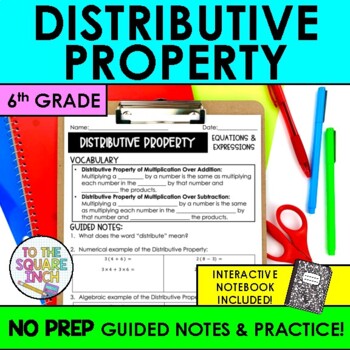 Preview of Distributive Property of Multiplication Notes | Guided Notes & Practice