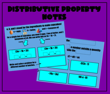 Preview of Distributive Property Notes