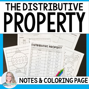 Preview of Distributive Property Notes & Coloring Page