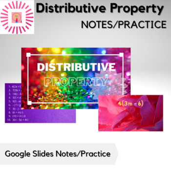 Preview of Distributive Property Notes/Practice with Answer KEY - Special Education Algebra