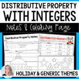 Distributive Notes Property Coloring Page with Integers