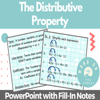 Preview of Distributive Property | PowerPoint with Guided Notes